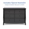 imageDelta Children Universal 6 Drawer Dresser with Interlocking Drawers  Greenguard Gold Certified GreyBlack