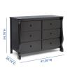imageDelta Children Universal 6 Drawer Dresser with Interlocking Drawers  Greenguard Gold Certified GreyBlack