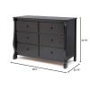 imageDelta Children Universal 6 Drawer Dresser with Interlocking Drawers  Greenguard Gold Certified GreyBlack