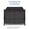 imageDelta Children Universal 6 Drawer Dresser with Interlocking Drawers  Greenguard Gold Certified GreyBlack