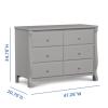 imageDelta Children Universal 6 Drawer Dresser with Interlocking Drawers  Greenguard Gold Certified GreyGrey