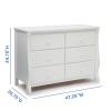 imageDelta Children Universal 6 Drawer Dresser with Interlocking Drawers  Greenguard Gold Certified GreyWhite