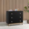 imageDelta Children babyGap Legacy 3 Drawer Dresser with Leather Pulls and Interlocking Drawers Bianca WhiteNaturalEbonyNatural