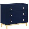 imageDelta Children babyGap Legacy 3 Drawer Dresser with Leather Pulls and Interlocking Drawers Bianca WhiteNaturalNavyNatural
