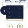 imageDelta Children babyGap Legacy 3 Drawer Dresser with Leather Pulls and Interlocking Drawers Bianca WhiteNaturalNavyNatural