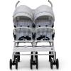 imageGAP babyGap Classic SidebySide Double Stroller  Lightweight Double Stroller with Recline Extendable Sun Visors ampamp Compact Fold  Made with Sustainable Materials Grey StripesGrey Stripes