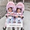 imageGAP babyGap Classic SidebySide Double Stroller  Lightweight Double Stroller with Recline Extendable Sun Visors ampamp Compact Fold  Made with Sustainable Materials Grey StripesBlack Camo
