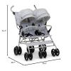 imageGAP babyGap Classic SidebySide Double Stroller  Lightweight Double Stroller with Recline Extendable Sun Visors ampamp Compact Fold  Made with Sustainable Materials Grey StripesGrey Stripes
