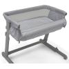 imageGAP babyGap Whisper Bedside Bassinet Sleeper with Breathable Mesh and Adjustable Heights  Lightweight Portable Crib  Made with Sustainable Materials Grey StripesGrey Stripes