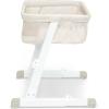 imageGAP babyGap Whisper Bedside Bassinet Sleeper with Breathable Mesh and Adjustable Heights  Lightweight Portable Crib  Made with Sustainable Materials Grey StripesOatmeal
