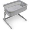 imageGAP babyGap Whisper Bedside Bassinet Sleeper with Breathable Mesh and Adjustable Heights  Lightweight Portable Crib  Made with Sustainable Materials Grey StripesGrey Stripes