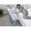 imageGAP babyGap Whisper Bedside Bassinet Sleeper with Breathable Mesh and Adjustable Heights  Lightweight Portable Crib  Made with Sustainable Materials Grey StripesGrey Stripes