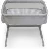 imageGAP babyGap Whisper Bedside Bassinet Sleeper with Breathable Mesh and Adjustable Heights  Lightweight Portable Crib  Made with Sustainable Materials Grey StripesGrey Stripes