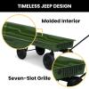 imageJeep Wrangler Classic Pull Wagon by Delta Children  GREENGUARD Gold Certified Durable Frame 9 Inch PunctureProof Wheels Great for Exploration and Play Green