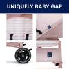 imagebabyGap Classic Stroller  Lightweight Stroller with Recline Compact Fold ampamp Removable Parent Organizer  Made with Sustainable Materials Grey StripesPink Stripes