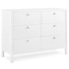 imageDelta Children Brooks 6 Drawer Dresser with Interlocking Drawers Includes 3 Sets of Knobs  Choose from Natural Brushed Nickel ampamp Melted Bronze Bianca WhiteBianca White