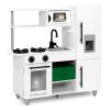 imageDelta Children Deluxe Modern Kitchen  Toy Kitchen Playset with Realistic Knobs That TurnClick Oven Sink and FridgeFreezer with Ice Maker White