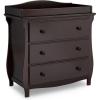 imageDelta Children Lancaster 3 Drawer Dresser with Changing Top and Interlocking Drawers  Greenguard Gold Certified GreyDark Chocolate