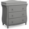 imageDelta Children Lancaster 3 Drawer Dresser with Changing Top and Interlocking Drawers  Greenguard Gold Certified GreyGrey