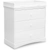 imageDelta Children Sutton 3 Drawer Dresser with Changing Top and Interlocking Drawers  Greenguard Gold Certified Bianca WhiteBianca White