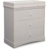 imageDelta Children Sutton 3 Drawer Dresser with Changing Top and Interlocking Drawers  Greenguard Gold Certified Bianca WhiteWhite