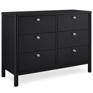 imageDelta Children Brooks 6 Drawer Dresser with Interlocking Drawers Includes 3 Sets of Knobs  Choose from Natural Brushed Nickel ampamp Melted Bronze Bianca WhiteMidnight Grey