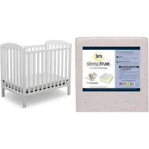 imageDelta Children Emery Mini Convertible Baby Crib with 275inch Mattress GreyBianca White