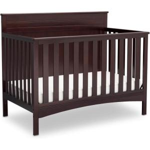 imageDelta Children Fancy 4in1 Convertible Baby Crib  Greenguard Gold Certified GreyDark Chocolate
