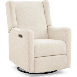 imageDelta Children Mercer Electronic Power Recliner and Swivel Glider with USB Port in LiveSmart Performance Fabric  Water Repellent ampamp Stain Resistant Dark GreyShell