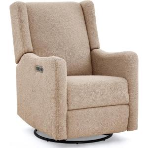 imageDelta Children Mercer Electronic Power Recliner and Swivel Glider with USB Port in LiveSmart Performance Fabric  Water Repellent ampamp Stain Resistant Dark GreySand