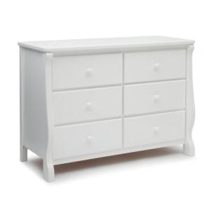 imageDelta Children Universal 6 Drawer Dresser with Interlocking Drawers  Greenguard Gold Certified GreyWhite