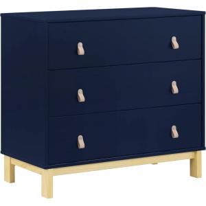 imageDelta Children babyGap Legacy 3 Drawer Dresser with Leather Pulls and Interlocking Drawers Bianca WhiteNaturalNavyNatural