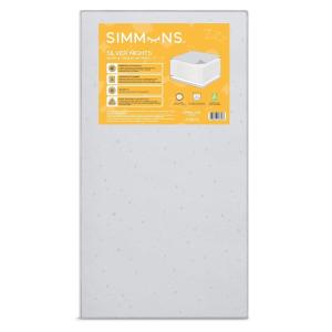 imageSimmons Kids Silver Nights Dual Sided 2Stage Baby Crib Mattress and Toddler Mattress  GREENGUARD Gold  Waterproof  Sustainably Sourced Core Fiber Core Grey