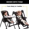 imageJeep by Delta Children Classic Convertible 2in1 High Chair for Babies and Toddlers with Adjustable Height Recline ampamp Footrest  Dishwasher Safe Meal Tray Black