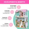 imageDelta Children MySize Dollhouse  Large 3Story Dollhouse with 7 Rooms Includes 12 Accessories  Fits 12inch Dolls  Pretend Play Dream Gift for Ages 3