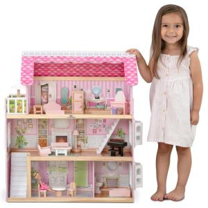 imageDelta Children Little Gem Dollhouse  3Story Dollhouse with 4 Rooms  Includes 16 Accessories  Fits 5inch Dolls  Pretend Play Dream Gift for Ages 3