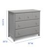 imageDelta Children 3 Drawer Dresser with Interlocking Drawers GreyGrey