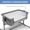 imageDelta Children Close2Me Bedside Baby Bassinet Sleeper with Breathable Mesh and Adjustable Heights  Lightweight Portable Crib Grey