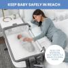 imageDelta Children Close2Me Bedside Baby Bassinet Sleeper with Breathable Mesh and Adjustable Heights  Lightweight Portable Crib Grey