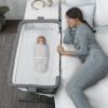 imageDelta Children Close2Me Bedside Baby Bassinet Sleeper with Breathable Mesh and Adjustable Heights  Lightweight Portable Crib Grey