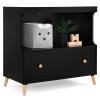 imageDelta Children Essex Convertible Changing Table with Drawer Bianca WhiteNaturalEbonyNatural