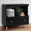 imageDelta Children Essex Convertible Changing Table with Drawer Bianca WhiteNaturalEbonyNatural