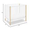 imageDelta Children Gio Mini Crib with 275quot Mattress Included EbonyNaturalBianca WhiteNatural