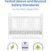 imageDelta Children Madeline 4in1 Convertible Crib  Woven Cane Mesh Panels Includes Conversion Rails Greenguard Gold Certified Bianca WhiteTextured AlmondBianca WhiteTextured Almond