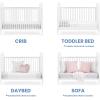 imageDelta Children Madeline 4in1 Convertible Crib  Woven Cane Mesh Panels Includes Conversion Rails Greenguard Gold Certified Bianca WhiteTextured AlmondBianca WhiteTextured Almond