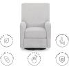 imageDelta Children Nest Nursery Swivel Recliner  Fabric is GREENGUARD Gold Certified and OekoTEX Standard 100  Upholstered in a Unique Chenille Yarn for Blanket Like Softness FogFog