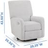imageDelta Children Nest Nursery Swivel Recliner  Fabric is GREENGUARD Gold Certified and OekoTEX Standard 100  Upholstered in a Unique Chenille Yarn for Blanket Like Softness FogFog