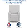 imageDelta Children Nest Nursery Swivel Recliner  Fabric is GREENGUARD Gold Certified and OekoTEX Standard 100  Upholstered in a Unique Chenille Yarn for Blanket Like Softness FogFog
