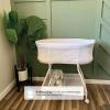 imageDelta Children Sweet Dreams Bassinet with Airflow Mesh Bedside Portable Crib with Vibration Lights and Music Grey InfinityGrey Infinity