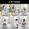 imageJeep Milestone 6in1 High Chair by Delta Children  High Chair Converts to Stool Booster Seat Toddler Chair Activity Table and Desk and Chair Sage Green